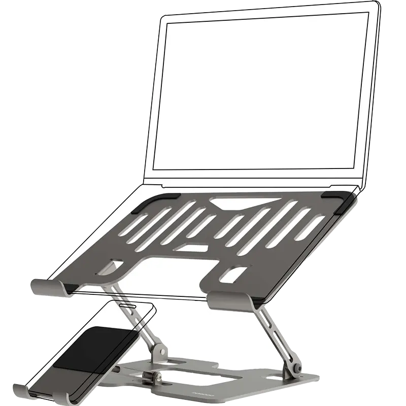 Porodo 2-in-1 Adjustable and Foldable Laptop with Phone Stand 1 Mascom International.webp